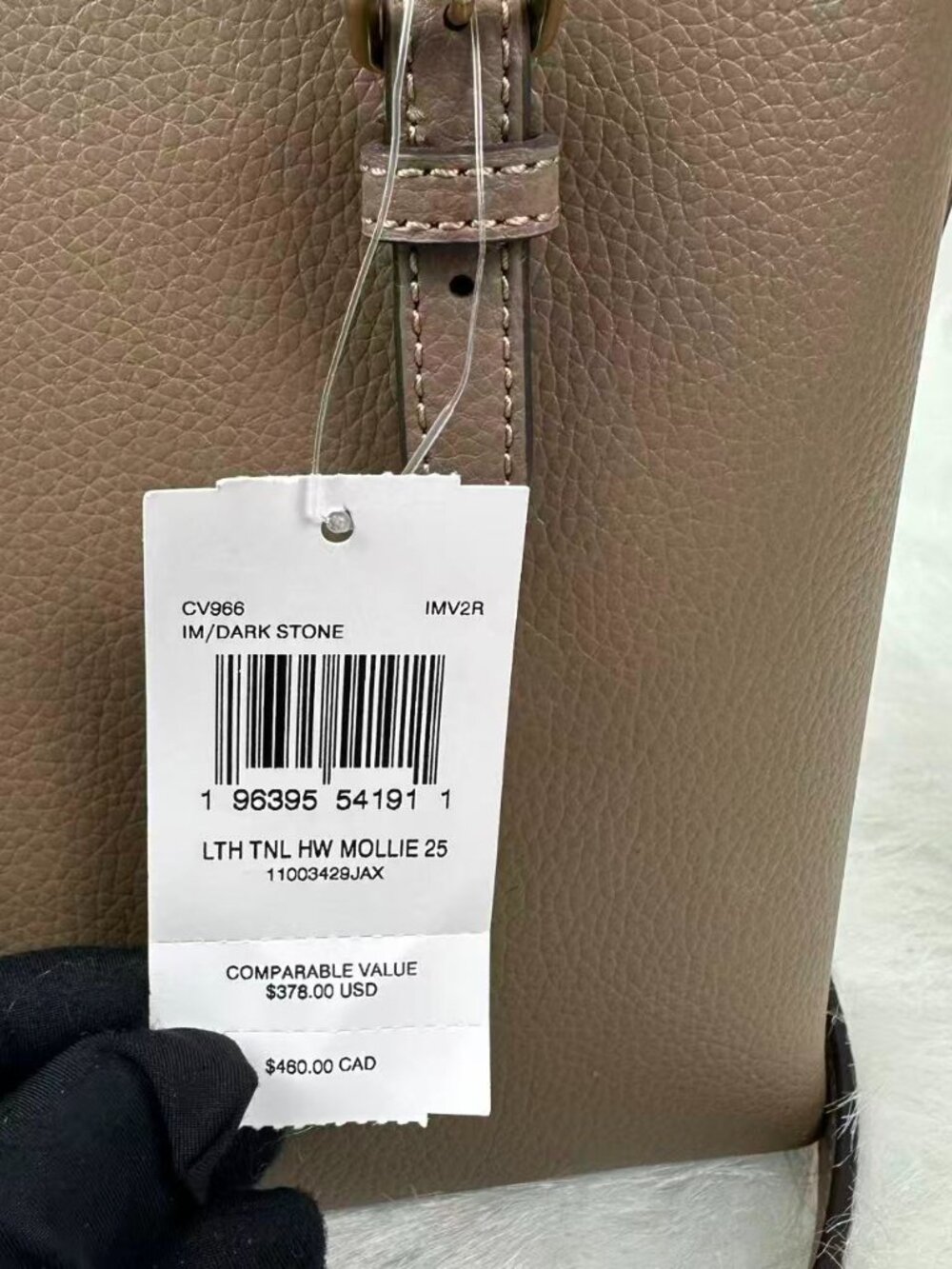 Coach Mollie Tote Bag 25 Crossbody In Leather/Gold/Dark Stone CV966 NWT - Picture 6 of 9